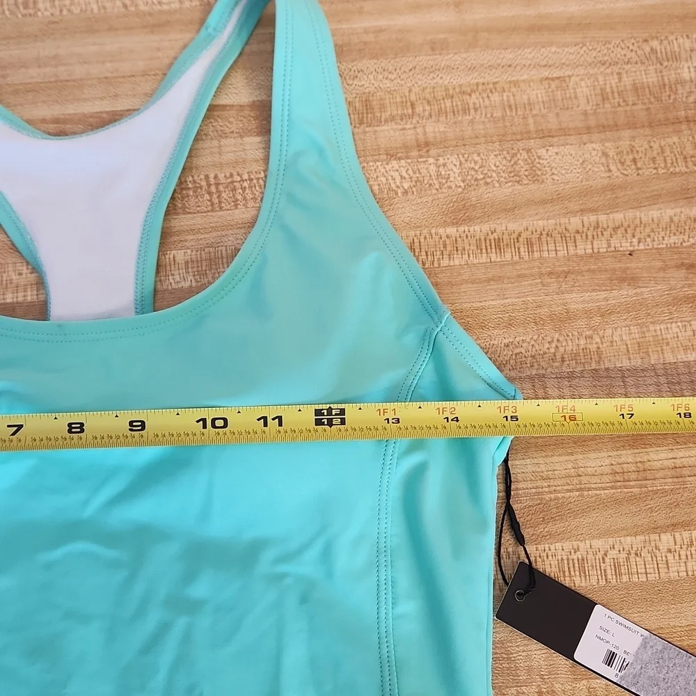 Nicole Miller Studio One-piece Racerback with a scoop Neckline, size L